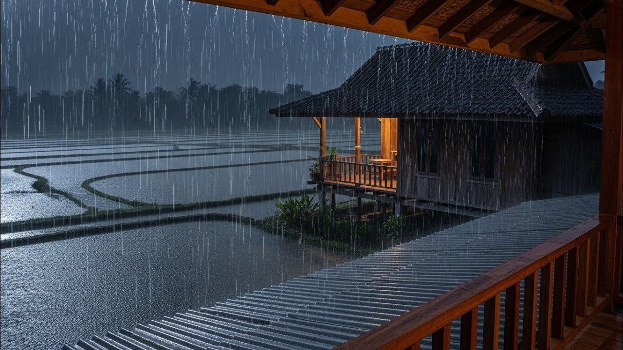 Calming Midnight Heavy Rain for Sleep, Focus and Mental Peace