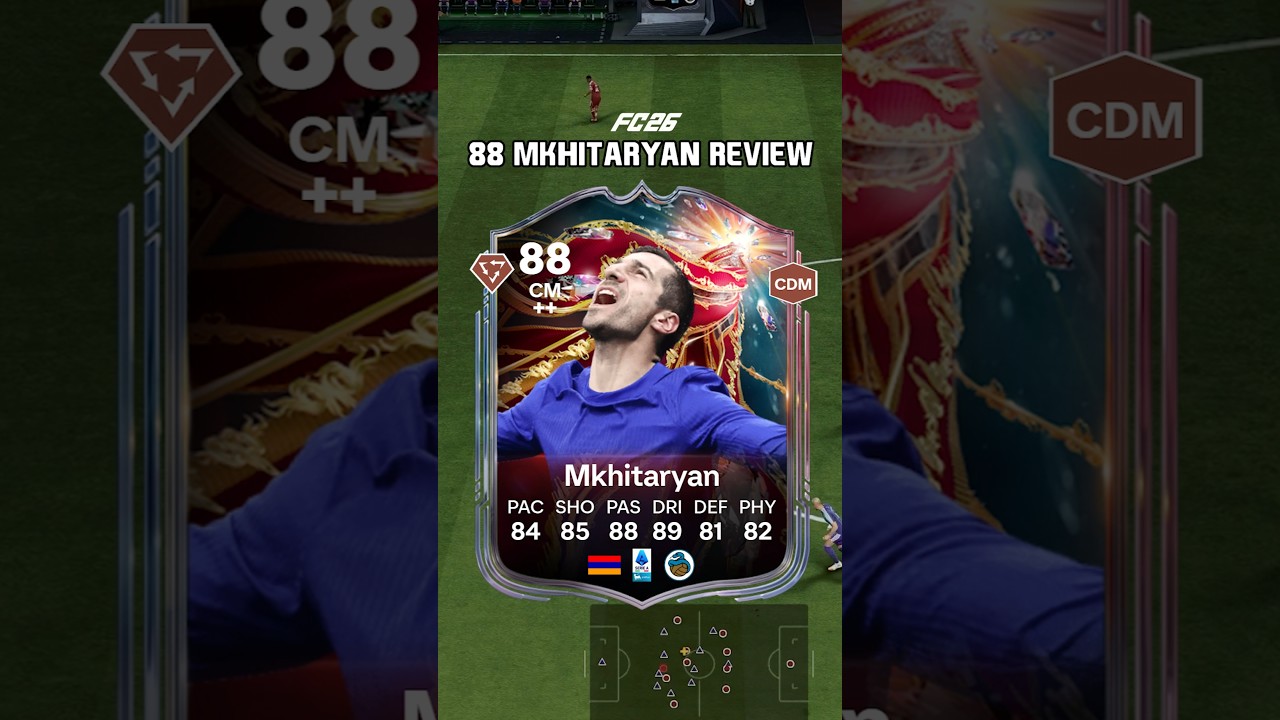 88 Mkhitaryan Review in FC 26, not the best ATM but I see evo potential 👀👀#shorts #fc26 #sbc #review