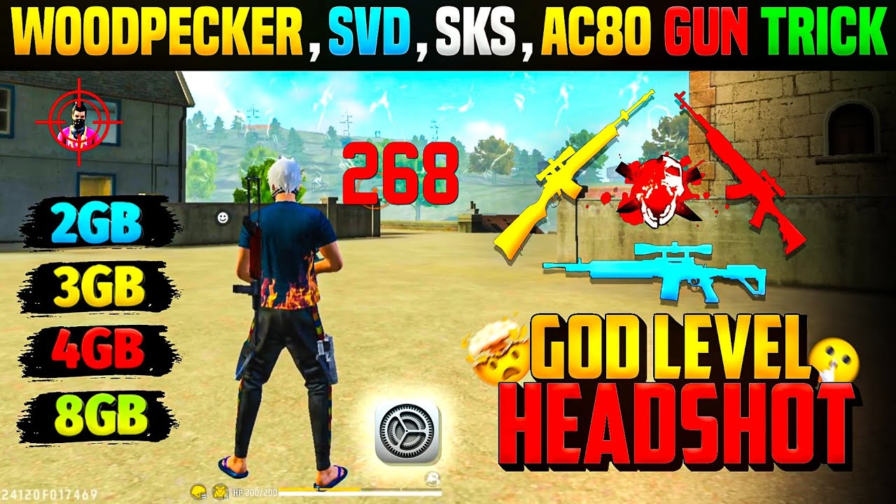 Desert Eagle Or Woodpecker Headshot Trick || Free Fire Mein Headshot Kaise Mare || Khuni Gamer