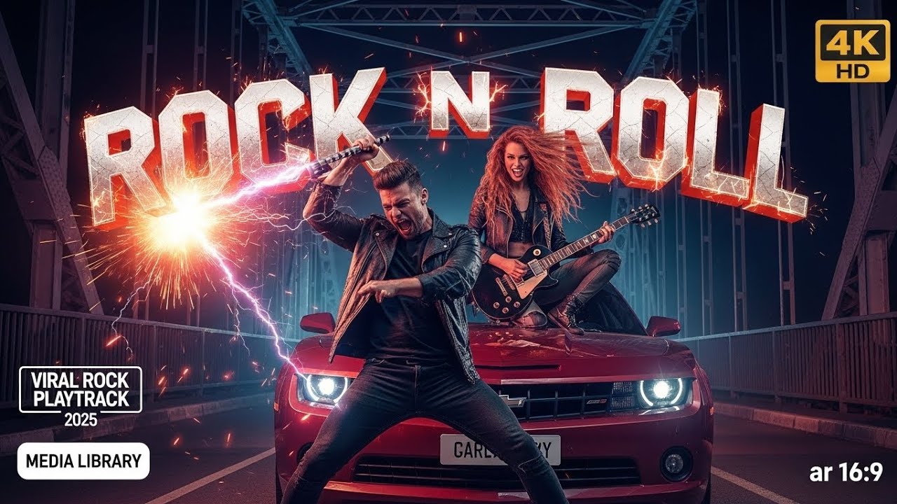 Guitar Flames on the Big City Bridge | Rock N Roll Reborn #GuitarSolo #NightEnergy #4KUltra