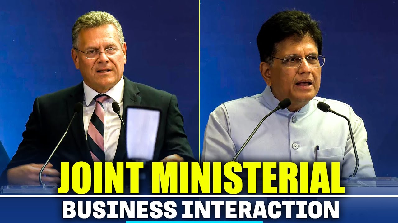 Commerce Minister Piyush Goyal and EU Trade Commissioner Maros Sefcovic address FEBI-DPIIT