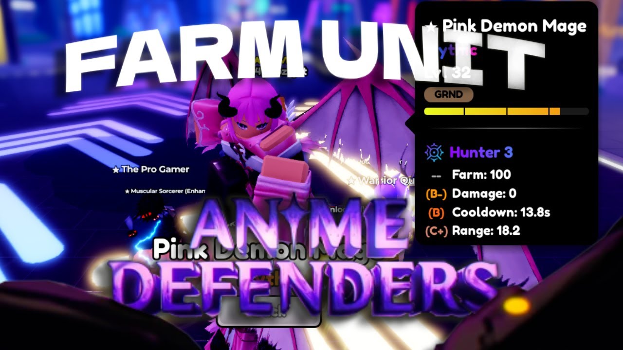 Pink demon witch EVO | FARM & SLOW | Anime Defenders | Roblox