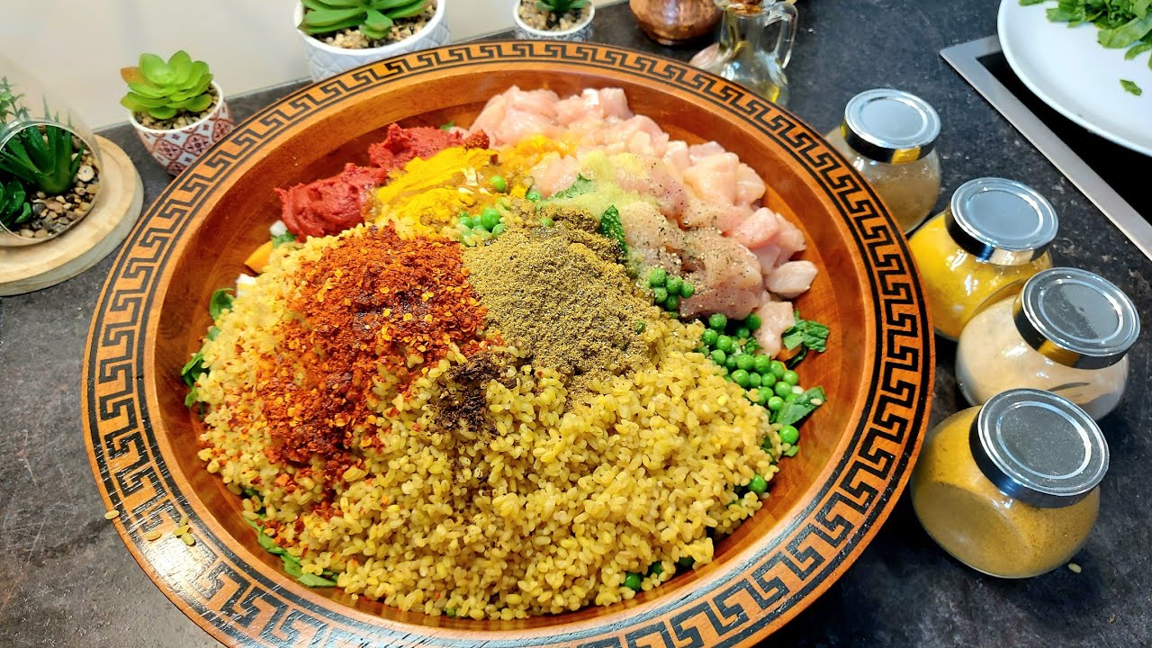 طريقة إعداد أبن برغل تونسي بالخضار و الدجاج|بهرات خاصة| طبق صحي و لذيذ Bulgur au légumes et poulets