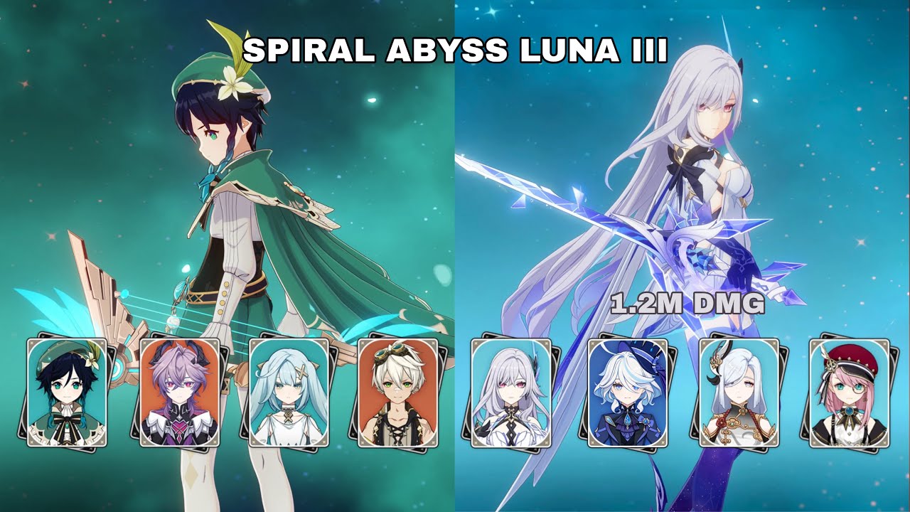 C0 R1 Venti Hypercarry & C0 R1 Skirk Hypercarry | Spiral Abyss Luna III