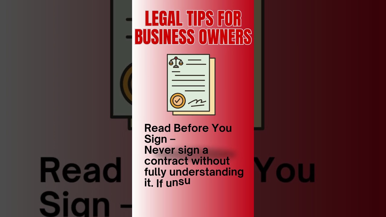 Legal Tips for Business Owners #legaltips #legaladvice #legaleducation #law