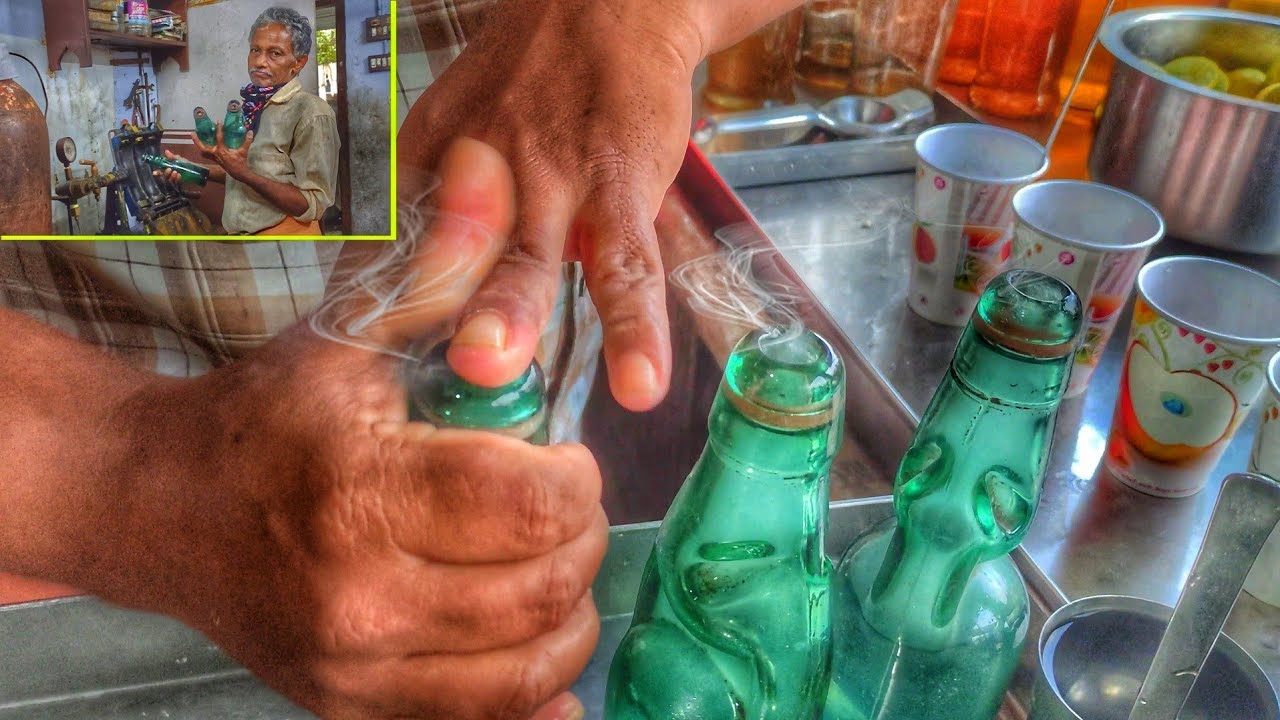 Ginger goli soda making [ vattu soda ] | indian street food | food cult india