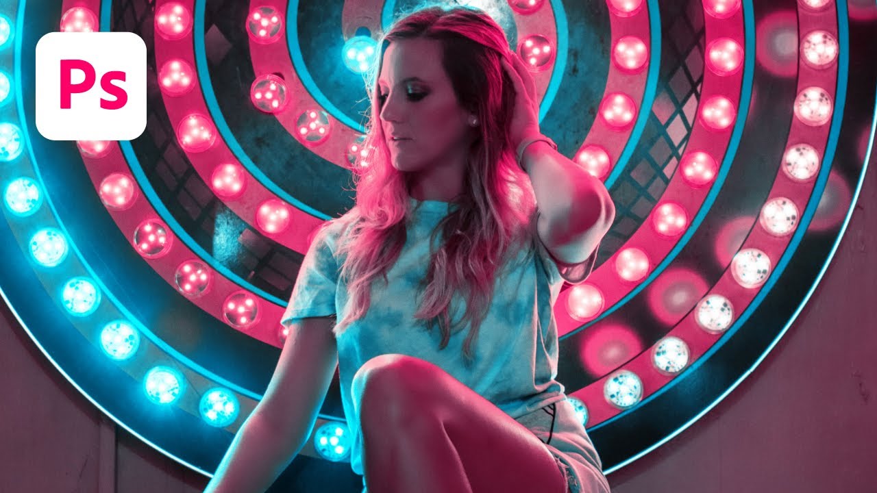 Pink & Blue color grading in Photoshop