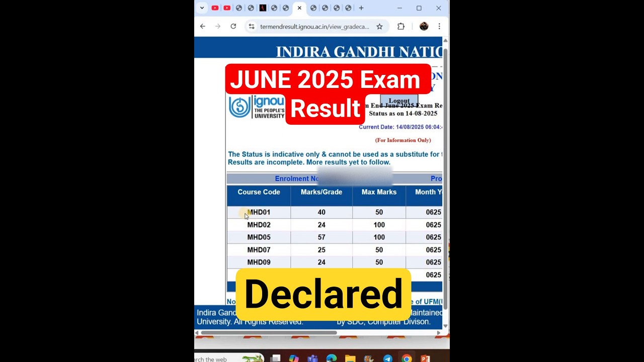 🔥IGNOU June 2025 Result OUT for All Students | Live Proof & How to Check