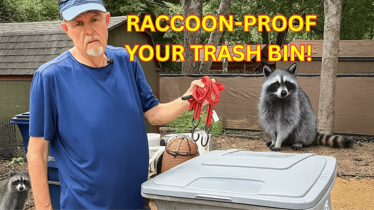 🦝🐾 Raccoon-Proof Your Trash Bin! 💪 Easy DIY Ratchet Strap Fix 🛑