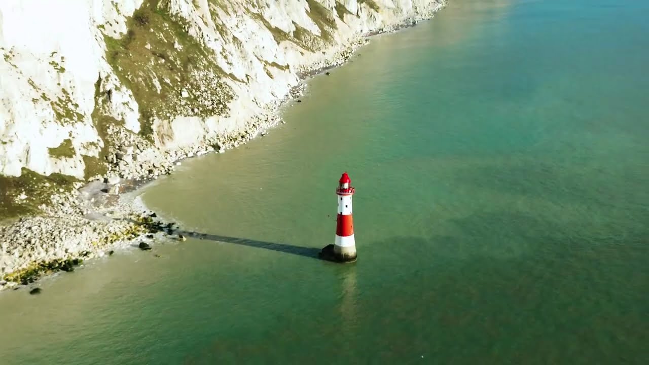 Majestic Drone Views of Beachy Head and Its Iconic Lighthouse in 4K