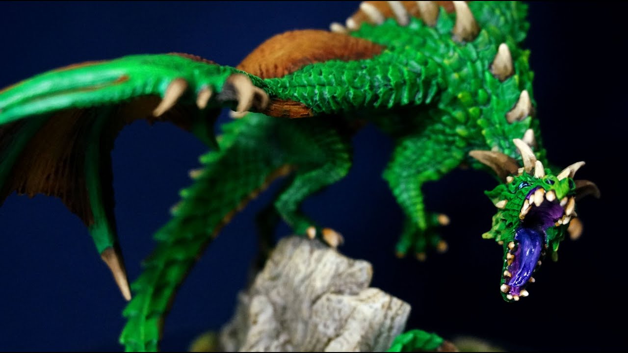 Painting Reaper Bones Narthrax Green Dragon