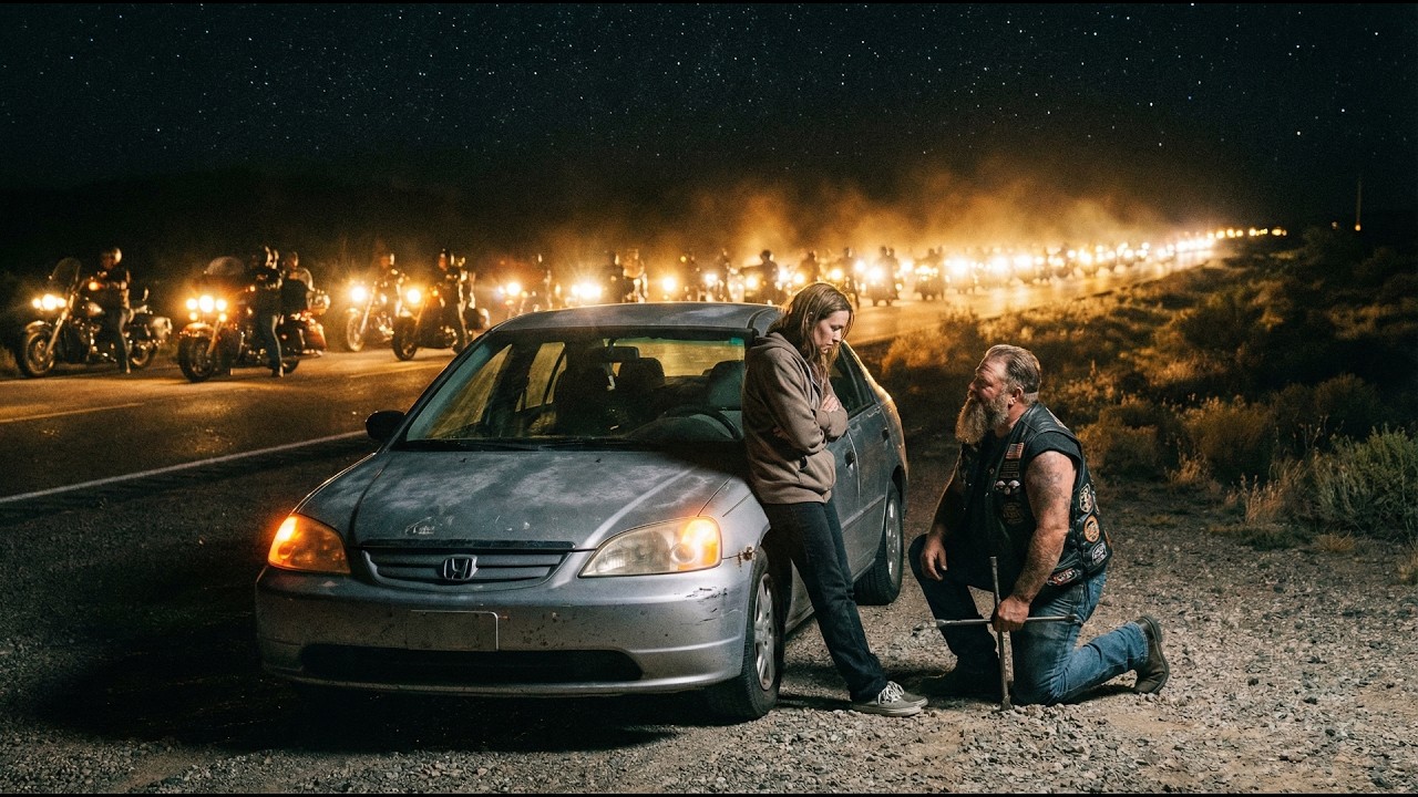 Single Mom's Tire Blew on the Highway — 41 Hells Angels Became Her Roadside Assistance