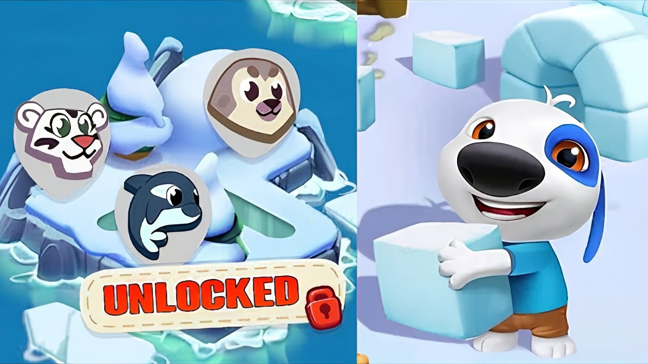My Talking Hank islands ice islands unlocked all all animals Gameplay Android ios