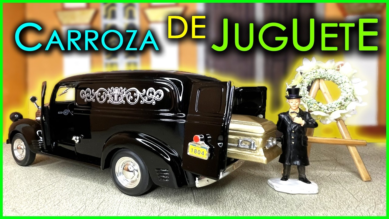 Carroza Fúnebre DE JUGUETE con Ataúd color Oro - [Unboxing] - Hearse Model Car Die Cast