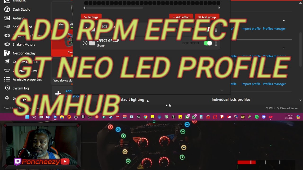 HOW TO ADD RPM TO SIM MAGIC GT NEO LED PROFILE IN SIMHUB
