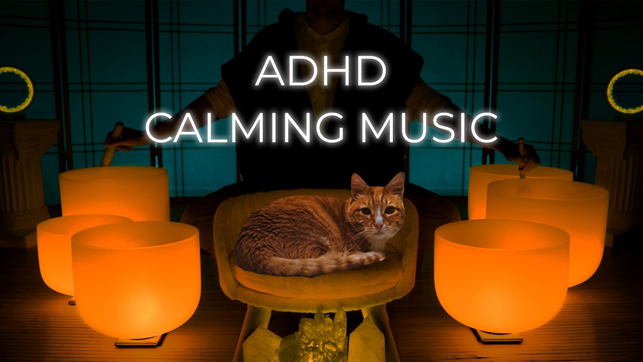 ADHD Calming Sleep Music | Quiet Racing Thoughts With Crystal Singing Bowls