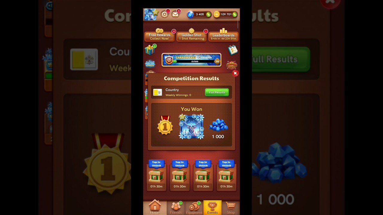 Country Top 00 Winning in Carrom Pool 😱😱 #vpn #carrompool #countrtop #shorts #hmavpn