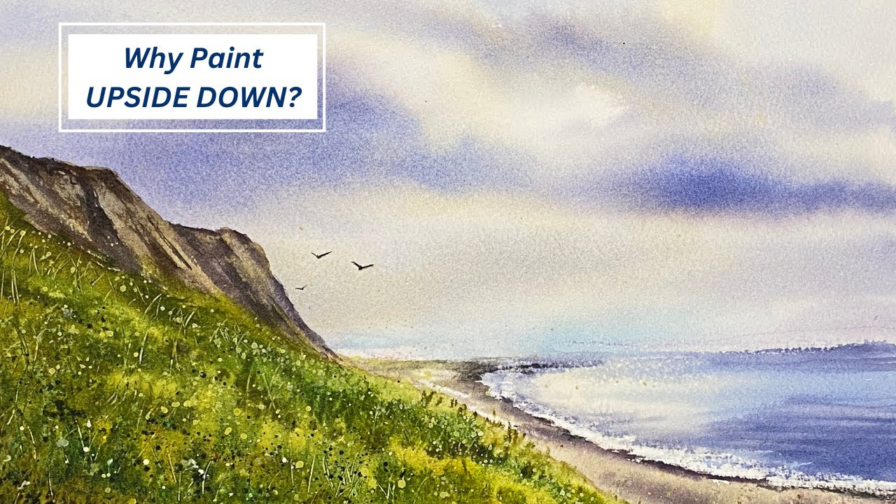 Step by Step UPSIDE DOWN Landscape WATERCOLOUR Painting