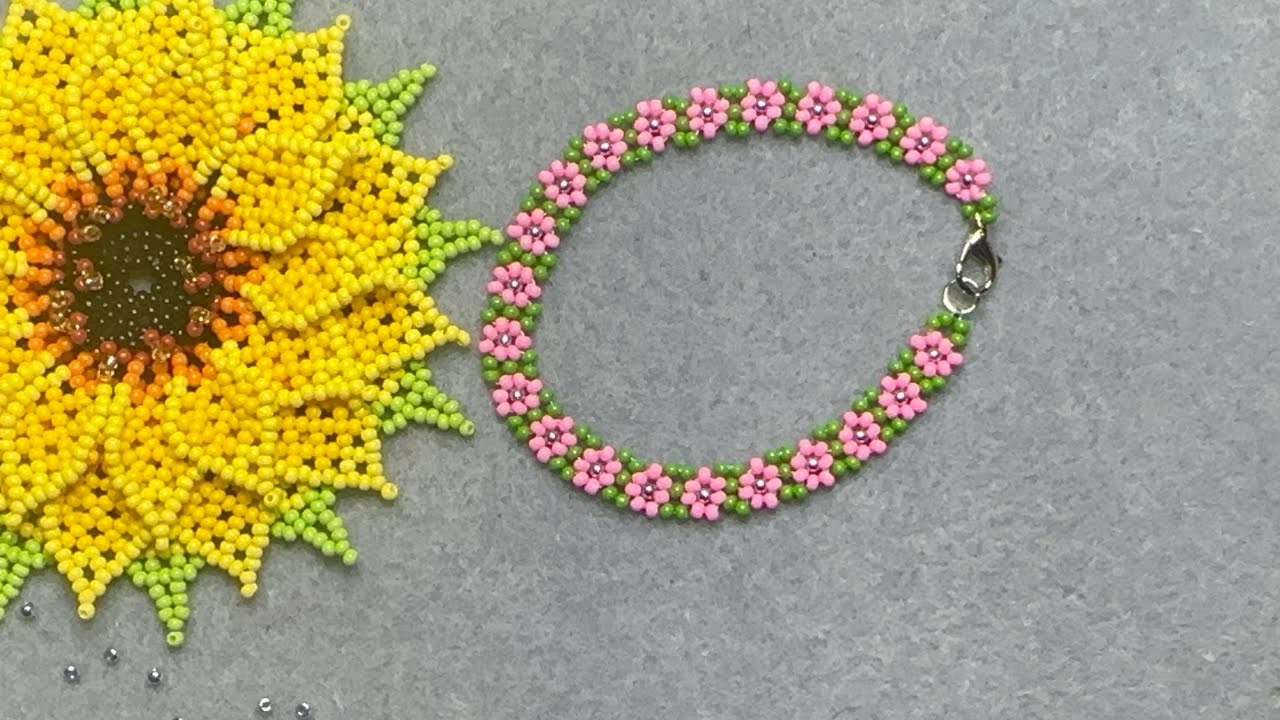 Pulsera elegante de flores fácil y rápido de hacer #love #parati #tutorial #hechoamano 