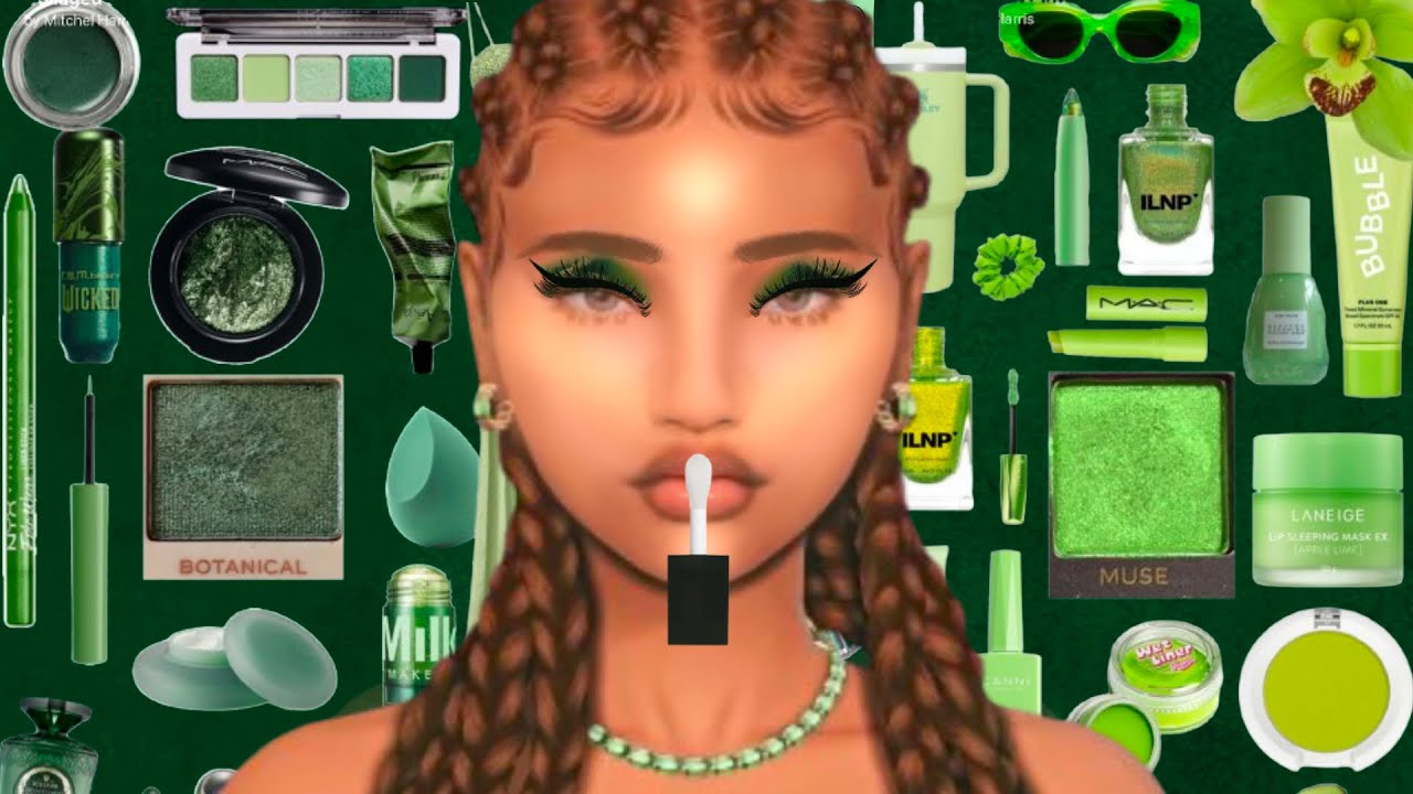 💚 Satisfying 2D ASMR Makeover Animation | Green Aesthetic Skincare & Makeup 💄✨