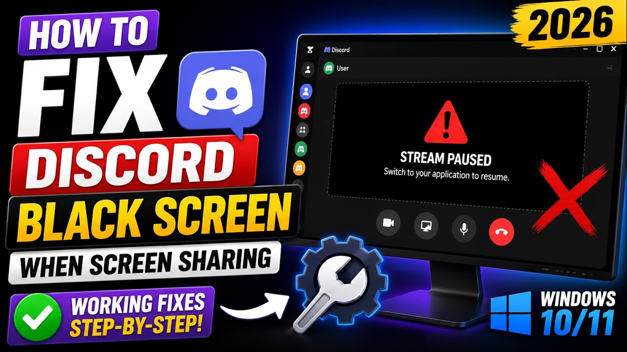 Как исправить черный экран в Discord при демонстрации экрана в Windows 10/11 (2026)