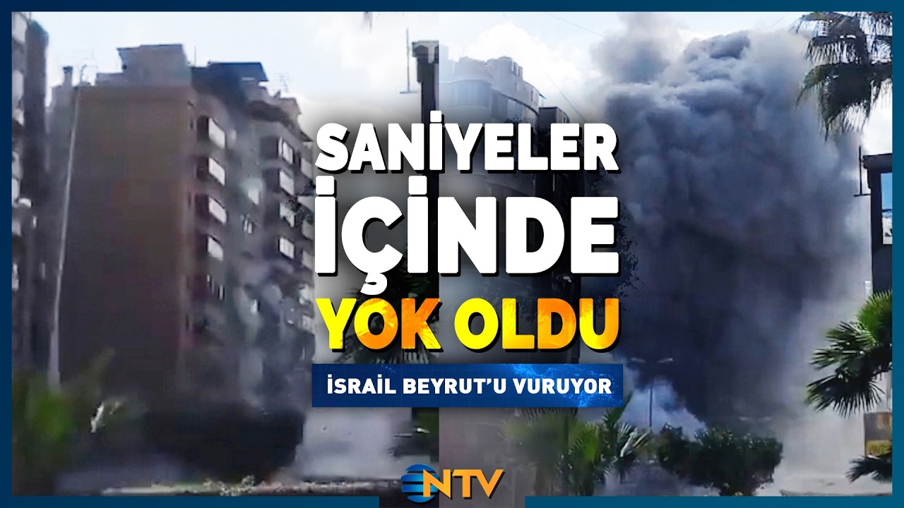 Son Dakika: Saniyeler İçinde Yerle Bir! Beyrut’ta Binanın Yıkılma Anı Kameralara Böyle Yansıdı | NTV