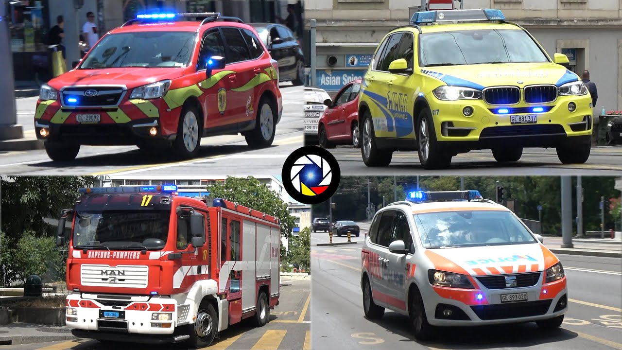 Compilation  Police - Pompiers - Ambulances - Urgences Genève