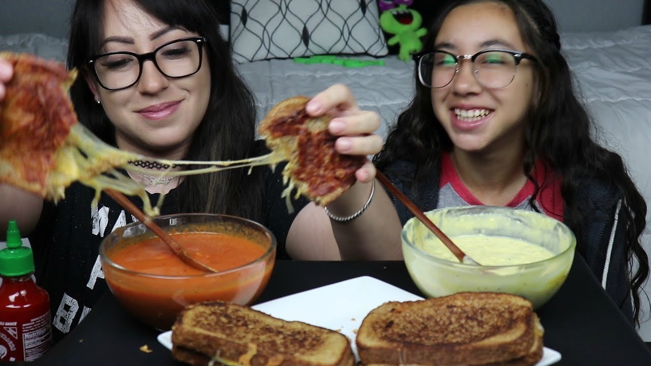 GRILLED CHEESE, TOMATO SOUP, BROCOLLI CHEESE SOUP MUKBANG | EATING SHOW