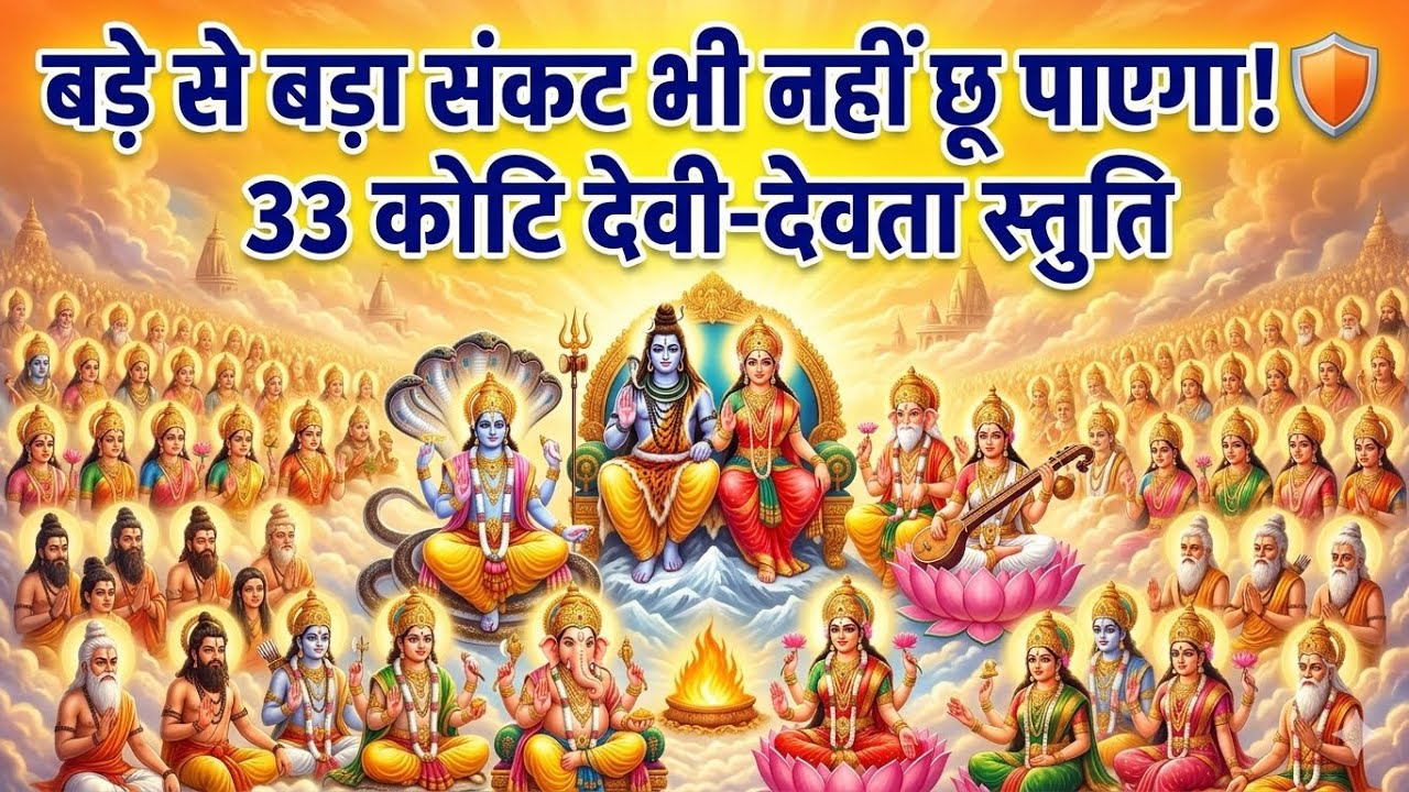 ​बड़े से बड़ा संकट भी नहीं छू पाएगा! 🛡️ 33 कोटि देवी-देवता स्तुति | Most Powerful Protection