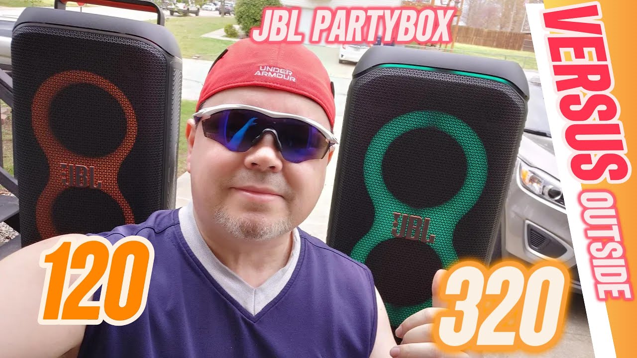 JBL Partybox Stage 320 vs Club 120 Outdoors☀️ Take 2-  Pole Mounted,  Battery Powered, Bass Boost 1.