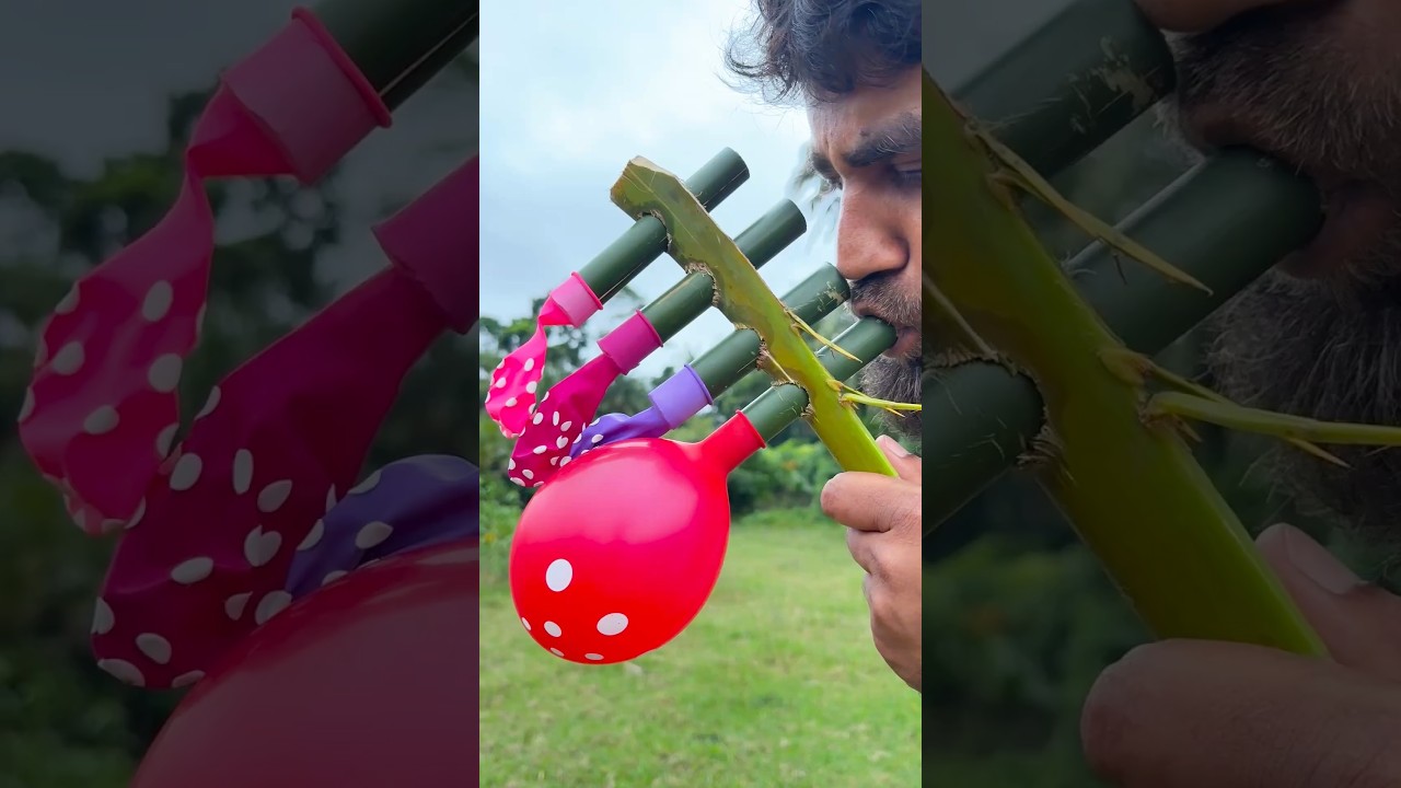 Creative Bamboo Toy With Balloon Pop Setup | Unique Eco Toy Design #diy