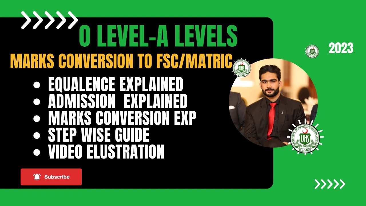 Olevel/Alevel marks conversion  into matric/fsc marks for mdcat