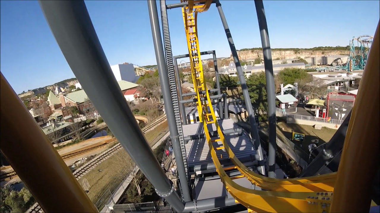 BATMAN THE RIDE POV SIX FLAGS FIESTA TEXAS SAN ANTONIO