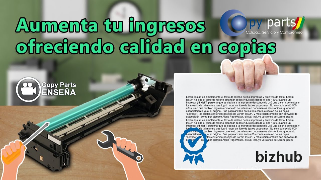 Mantenimiento Unidad Imagen, como Cambiar Cilindro y Cuchilla en Bizhub 423, 363, 283, 223, 42, 36