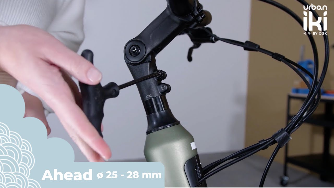 Hoe monteer ik het voorzitje op mijn fiets met een compact adapter? ø 25 - 28 mm A-head - Urban Iki