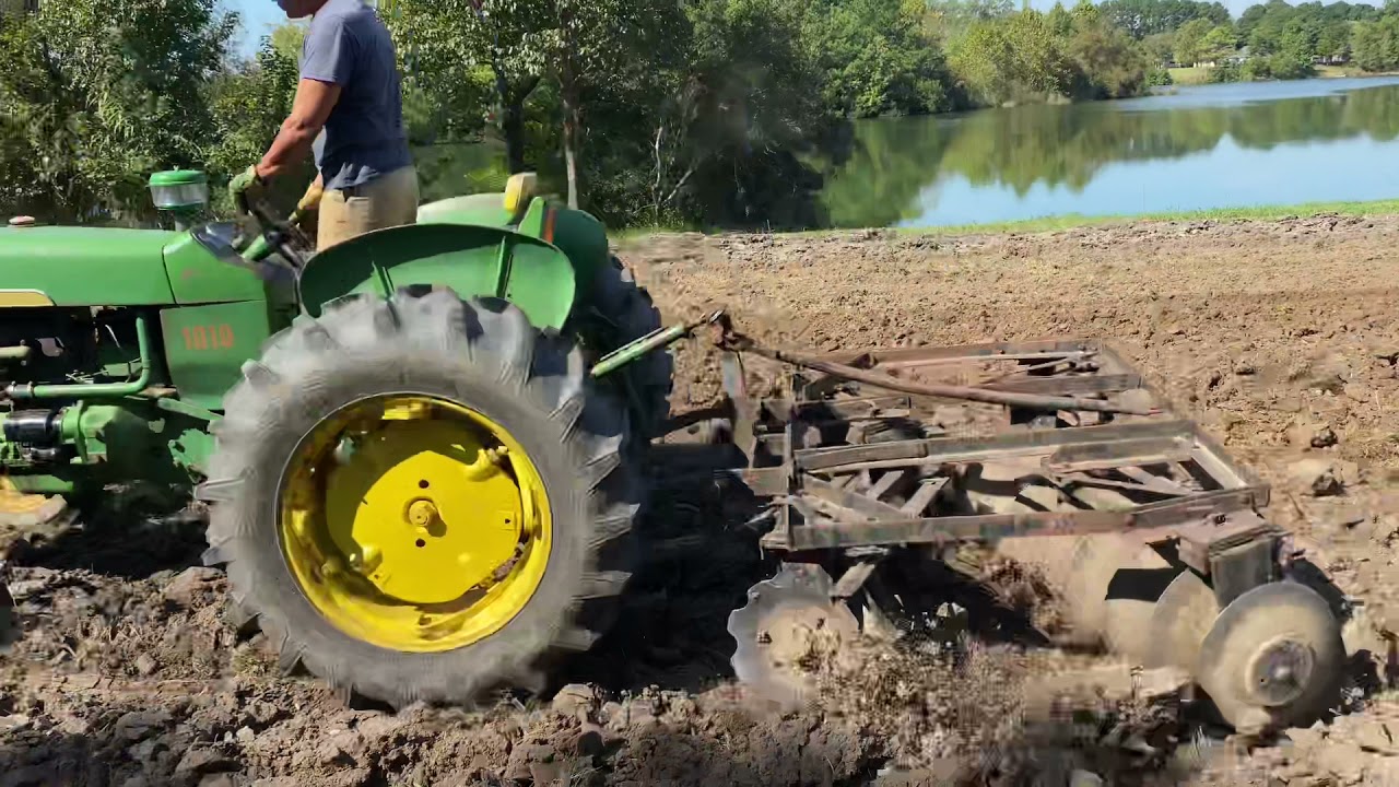 Fall disking with 1963 JD 1010