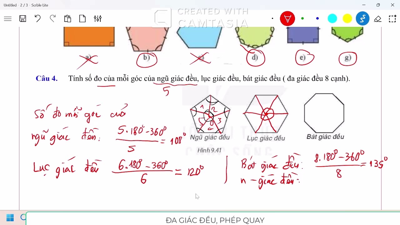 Toán 9, chương 9, đa giác đều, phép quay