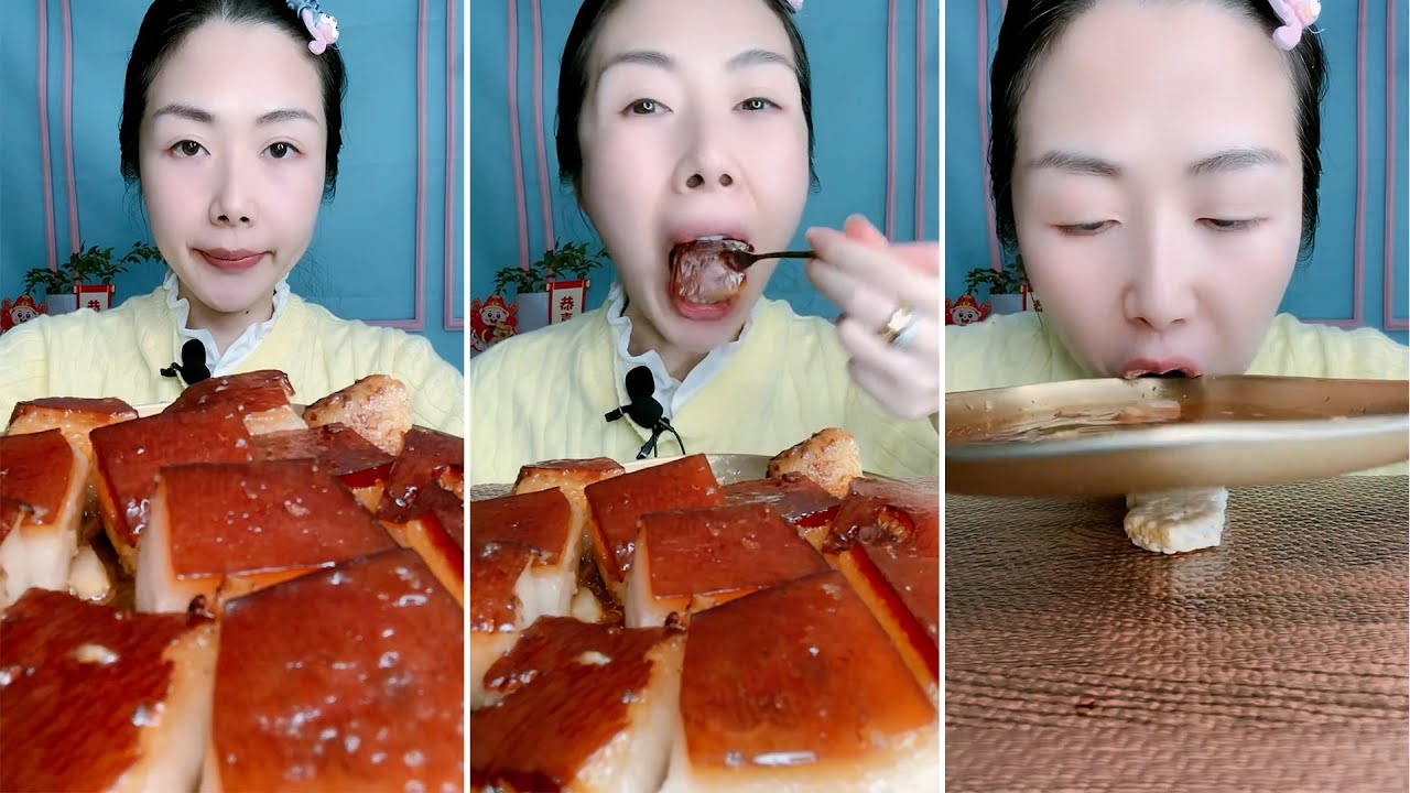mukbang: fast eat Fatty Pork Fat🐷