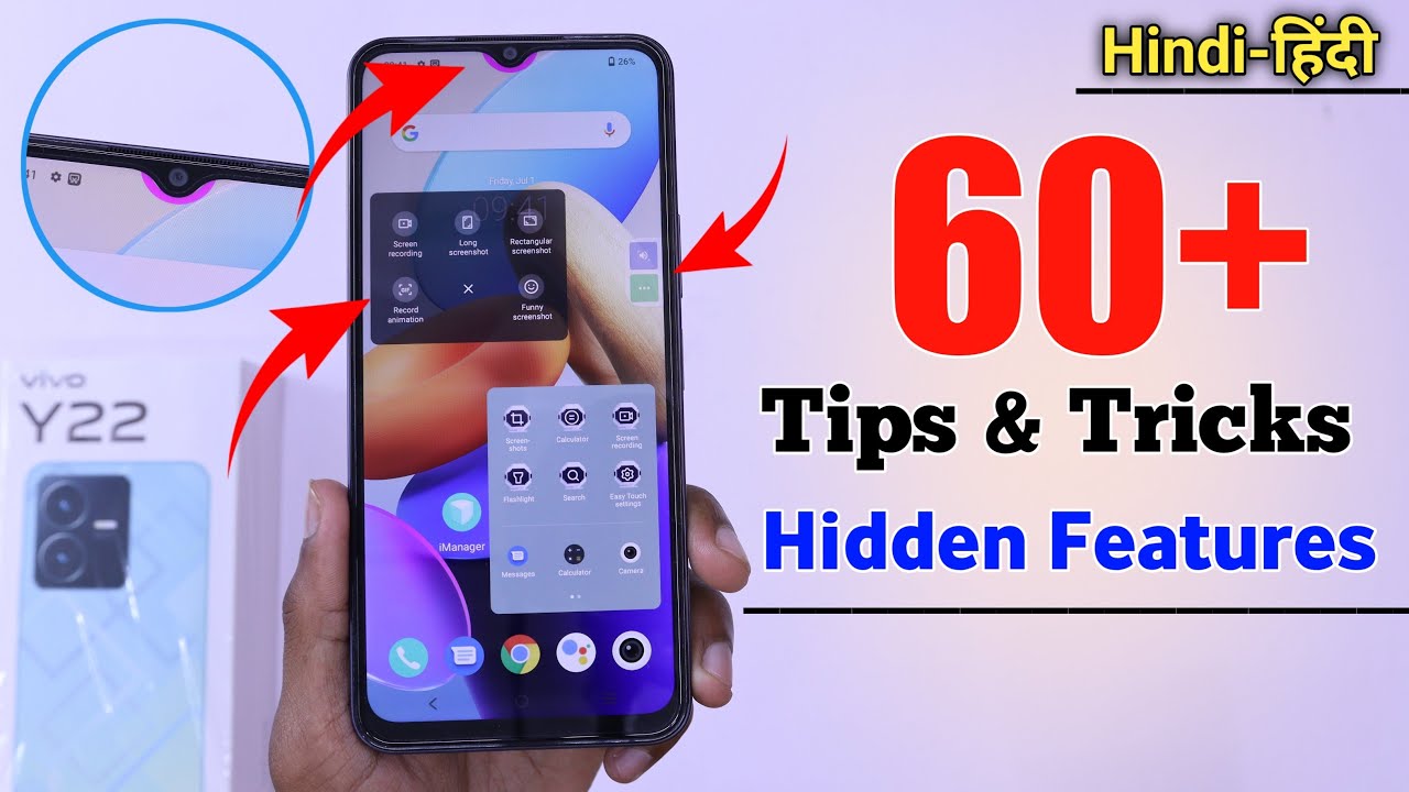 Vivo Y22 Tips And Tricks - Top 60++ Hidden Features | Hindi-हिंदी