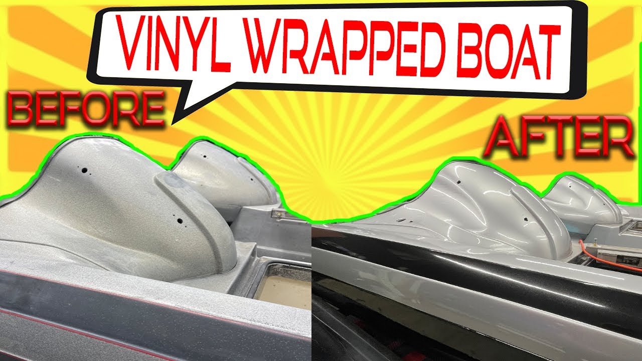 Boat Restoration! Vinyl wrapping bass boat. Boat Project.