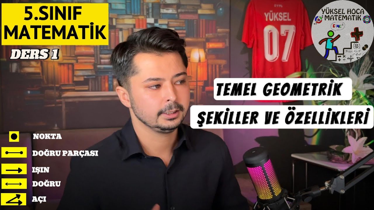 5. Sınıf Matematik | Temel Geometrik Şekiller ve Özellikleri (Nokta, Doğru, Açı) Yeni Müfredat Ders1