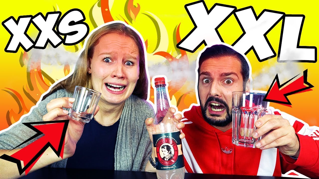 XXL vs. XXS GETRÄNKE CHALLENGE Ungewöhnliche Getränke aus großen & kleinen Gläsern! Kathi vs. Kaan