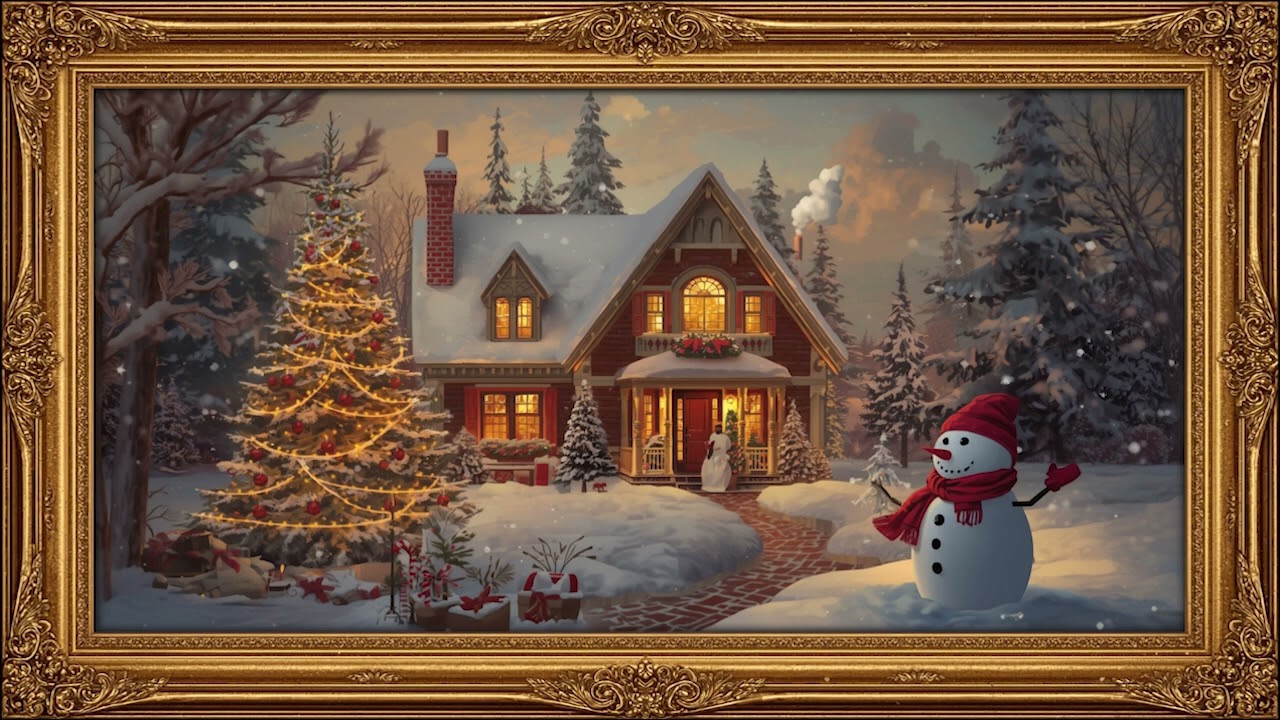 Gold Frame Holiday Ambience | Peaceful Christmas Mood
