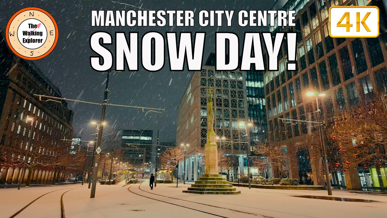 Snowy Morning Walk in Manchester to University of Manchester