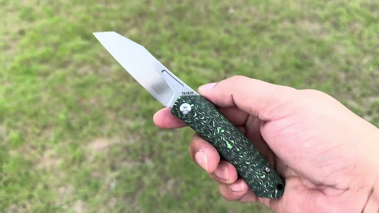 TACRAY Folding Knives ZDP-189 Blade Quartz Carbon Fiber Handle Outdoor Portable knife