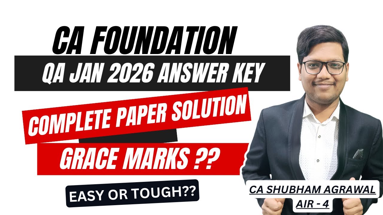 CA Foundation Quantitative Aptitude Solution | Jan 2026 | Maths Answer Key | Grace Marks | ICAI