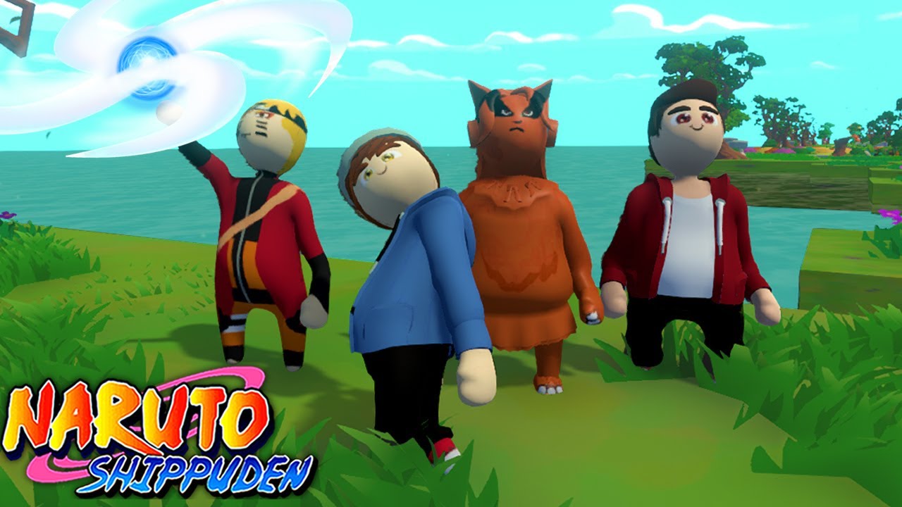 KURAMA E NARUTO JUNTOS no MUNDO DE MASSINHA de MODELAR HUMAN FALL FLAT