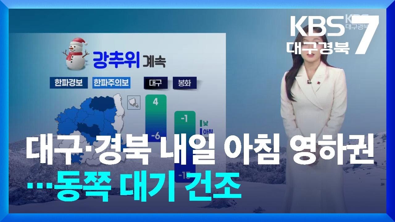 [날씨] 대구·경북 내일 아침 영하권 추위…동쪽 대기 건조 / KBS  2026.01.28.