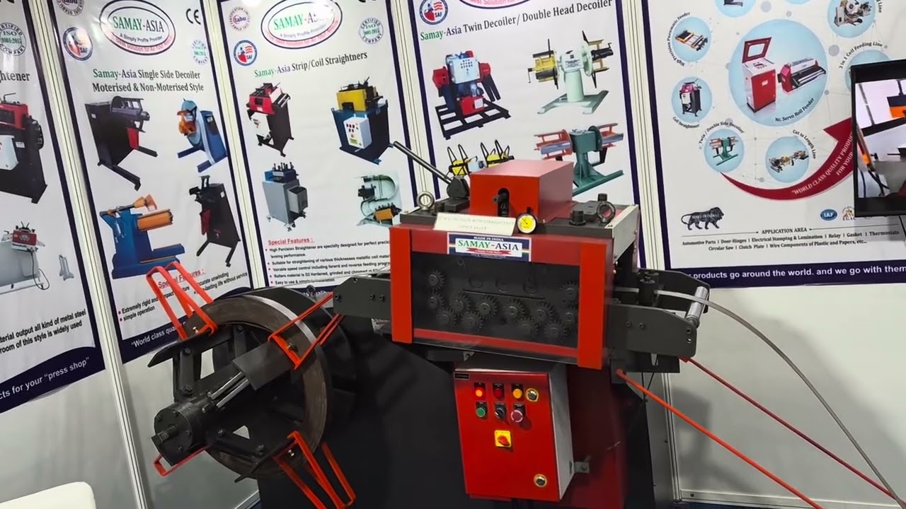 Samay-Asia  decoiler with straightener,servo feeder,pneumatic feeder in IMTEX FORMING 2026 banglore 