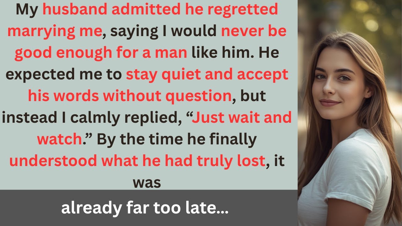 My Husband Said I Wasn’t Good Enough… A Month Later, I Left and He Never Saw It Coming